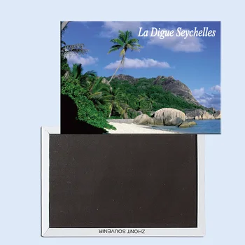  Suveniruri turistice,Frigider Magnetic,Cadou Rafinat 24573, Anse Source d ' argent, La Digue, Seychelles
