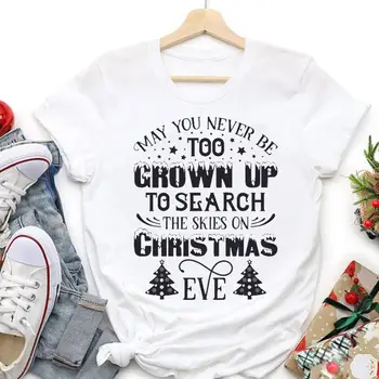  Timp fericit Drăguț 2022 Crăciun Fericit Femei Trend Grafic T-shirt de Vacanță Tricou de Anul Nou O-gât de Desene animate de Turism de Top Tees