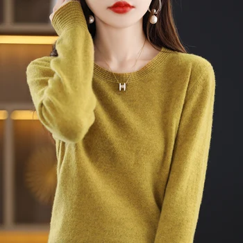  Toamna Iarna Cașmir Pulover Femei Tricotate Gât Rotund Pulover Femei Pulovere De Moda Noua Versiunea Coreeană A Păstra Cald Topuri