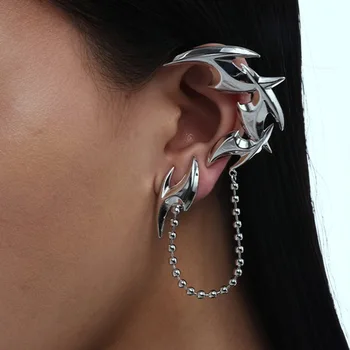  Trendy 2 in 1 Legăna Cercei Gothic Metal Picioare de Crab Forma Cercei Argint Placat cu Hip Hop Rafinat Bijuterii pentru Femei Fata