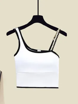  Vara Streetwear Trei Piese Set Pentru Femei Slash Gât Vesta+Mânecă lungă Cămașă de protecție Solară+Talie mare Parte Split Denim Fuste Seturi