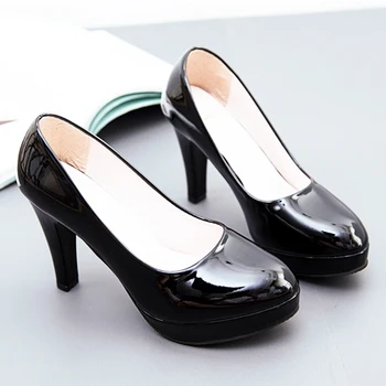  Voesnees Femei Pantofi Confortabil Formale Purta Tocuri Negru, de Mare 3-5cm Profesionale Mid-toc Însoțitor de Zbor Eticheta Pantofi de Lucru