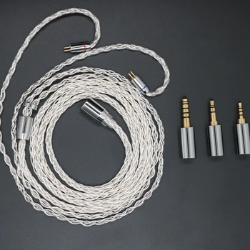  XINHS 8 Core Argint Pur Cască Upgrade Cablu Modular Sârmă 2.5/3.5/4.4 MM Plug Cu MMCX/2PIN/QDC/TFZ pentru STANIU Căști