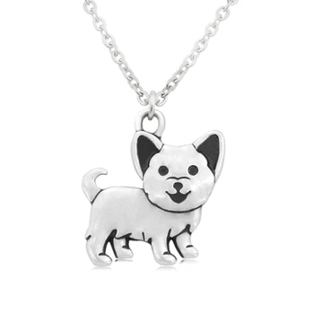  Yorkshire Terrier & Australian Silky Terrier Puppy Pandantiv Colier Pentru Femei Lanț Din Oțel Inoxidabil Iubitor De Câine Colier Bijuterii